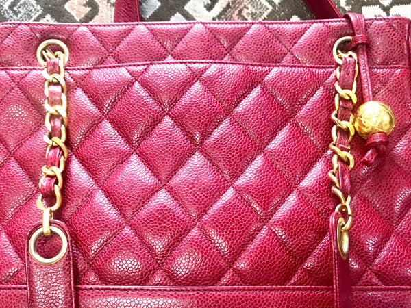 Vintage CHANEL Cherry Red Caviar Leather Quilted Shoulder Bag -  Israel