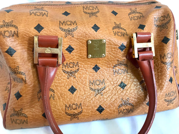 MINT. Vintage MCM brown monogram duffle bag, speedy bag. Unisex