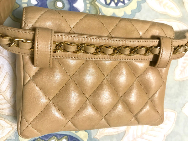 Waist bag in beige padded leather ( numbered) Chanel at 1stDibs
