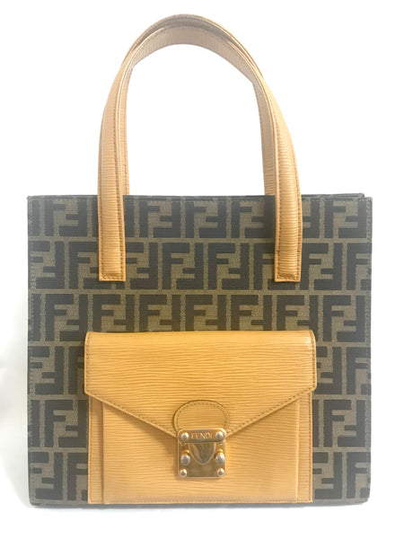 Vintage FENDI classic logo pecan jacquard and mustard yellow epi leath –  eNdApPi ***where you can find your favorite designer  vintages..authentic, affordable, and lovable.