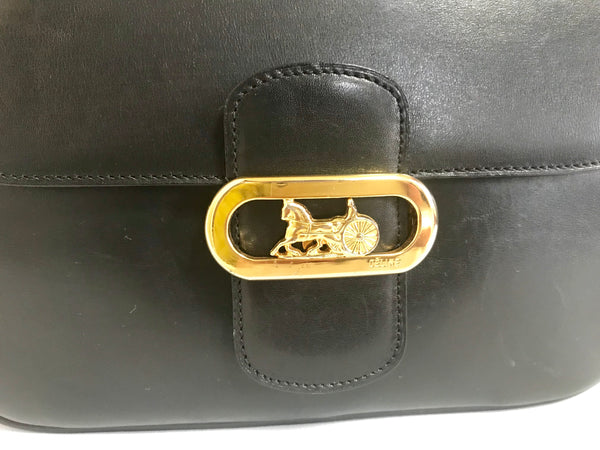 Celine Vintage Monogram Horse Carriage Box Shoulder Bag