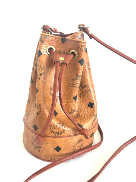 MCM Mini M Pup Monogram Leather Bucket Bag on SALE