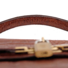 Vintage Mulberry croc embossed leather Kelly bag with shoulder strap. Roger Saul era. Rare masterpiece. 050201rl