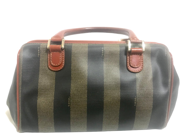 Vintage FENDI pecan stripe Speedy style handbag, purse with brown leat –  eNdApPi ***where you can find your favorite designer  vintages..authentic, affordable, and lovable.