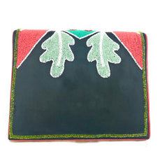 Vintage Renaud Pellegrino colorful and ethnic design beaded clutch bag, shoulder bag. One of a kind handmade masterpiece. Made in France.