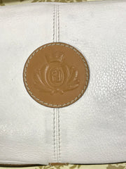 Vintage Fendi white and brown leather shoulder bag. Rare purse back in the era. 060905r2