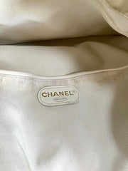 Vintage CHANEL campaign gold lamb leather hobo bucket bag with marble hoop handles and turn lock CC. 0412081