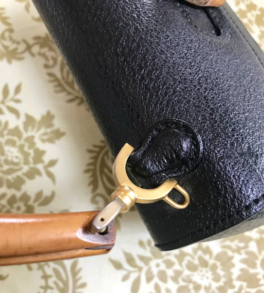 Vintage Gucci genuine pigskin black handbag purse with bamboo handle. –  eNdApPi ***where you can find your favorite designer  vintages..authentic, affordable, and lovable.