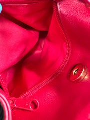 Vintage Bottega Veneta butterfly and leaf printed hobo bag with red leather trimmings. 050327ys3