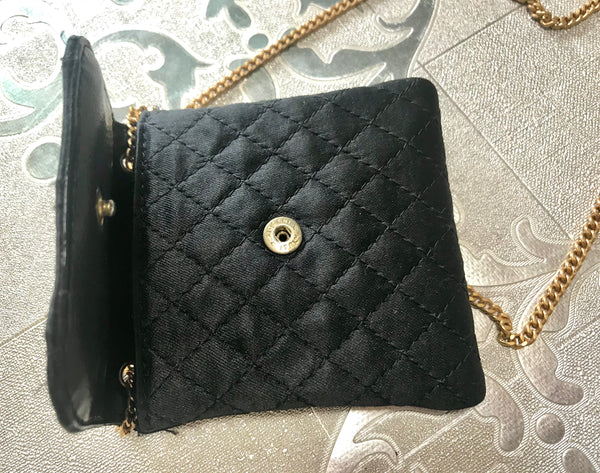 Chanel Vintage Black Satin Mini Square Flap Bag – Dina C's Fab and Funky  Consignment Boutique