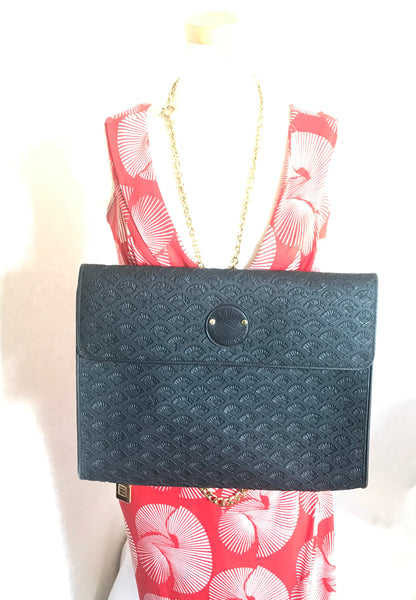 Vintage Karl Lagerfeld black fan pattern document bag, portfolio purse –  eNdApPi ***where you can find your favorite designer  vintages..authentic, affordable, and lovable.