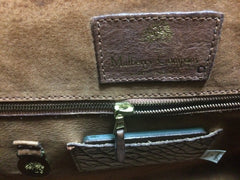Vintage Mulberry croc embossed leather Kelly bag with shoulder strap. Roger Saul era. Rare masterpiece. 050201rl
