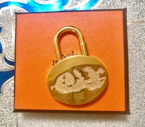 Vintage HERMES golden padlock key motif charm, Annee Mediterranee 2003 –  eNdApPi ***where you can find your favorite designer vintages..authentic,  affordable, and lovable.