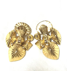 Vintage Yves Saint Laurent crystal and pearl earrings. YSL must have jewelry piece. Heart, pink, purple, pearl stones. 010312et