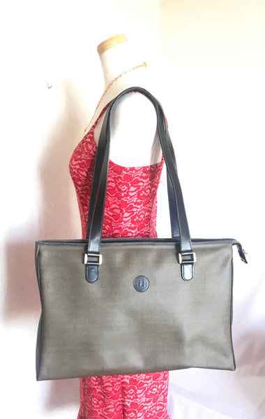 Vintage FENDI classic gray logo printed large shopper tote bag with bl –  eNdApPi ***where you can find your favorite designer  vintages..authentic, affordable, and lovable.