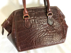 Vintage Mulberry croc embossed leather birkin mini doctor's bag style handbag. Classic masterpiece back in the old era of Roger Saul.