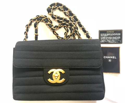 Vintage CHANEL pink canvas classic 2.55 jumbo purse with black CHANEL –  eNdApPi ***where you can find your favorite designer  vintages..authentic, affordable, and lovable.