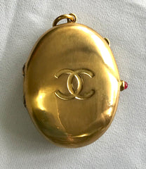 90’s Vintage Chanel Locket pendant top with CC engraved mark.