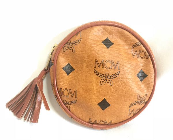 Vintage MCM brown monogram round shape coin case with tassel. Mini pur –  eNdApPi ***where you can find your favorite designer  vintages..authentic, affordable, and lovable.