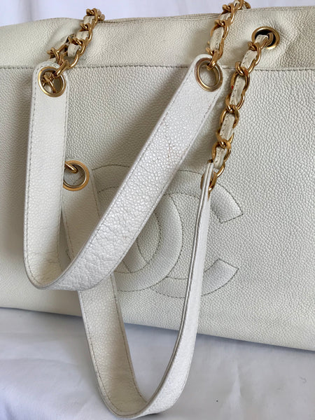 Chain Handle Shoulder Bag - White