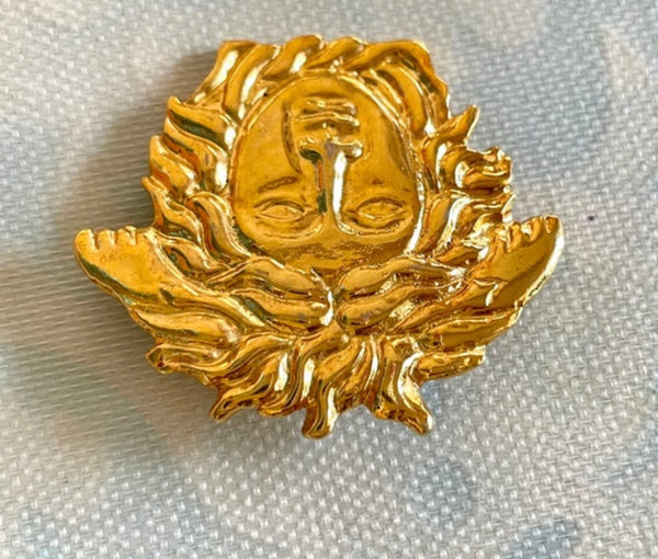 Vintage Gianni Versace Gold Medusa Head Face Brooch. Can Be 