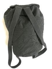 Vintage Sonia Rykiel black lightweight quilted fabric backpack. Travel bag. Made in France.