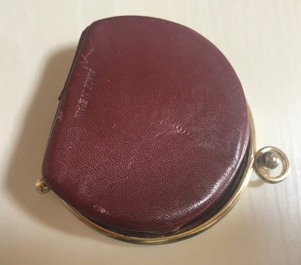 Authentic Christian DIOR Monogram Vintage Gold Kiss lock Coin Purse mini  purse