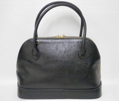Vintage Valentino Garavani black leather bolide bag with shoulder strap, V logo, a fringe. Classic dialy use purse. 060616r1