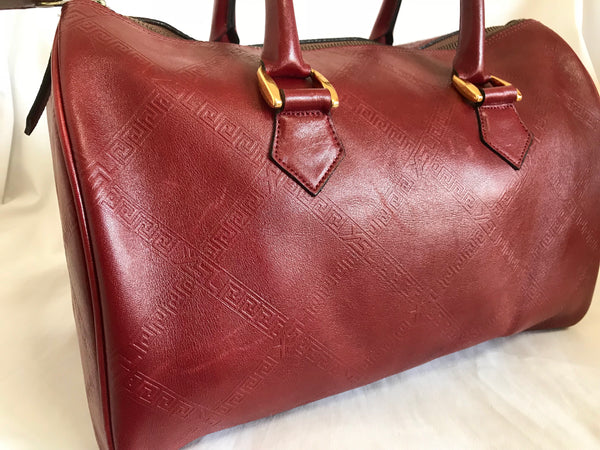 Vintage Yves Saint Laurent red brown handbag , mini duffle bag