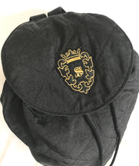 Vintage Sonia Rykiel black lightweight quilted fabric backpack. Travel bag. Made in France.