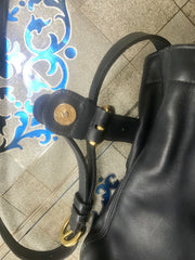Vintage COACH navy genuine leather hobo bucket shoulder bag, classic purse. Made in Costa Rica