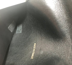 Vintage CHANEL black stitched leather book cover, diary cover, checkbook case etc. Unisex purse. Classic and simple beauty.