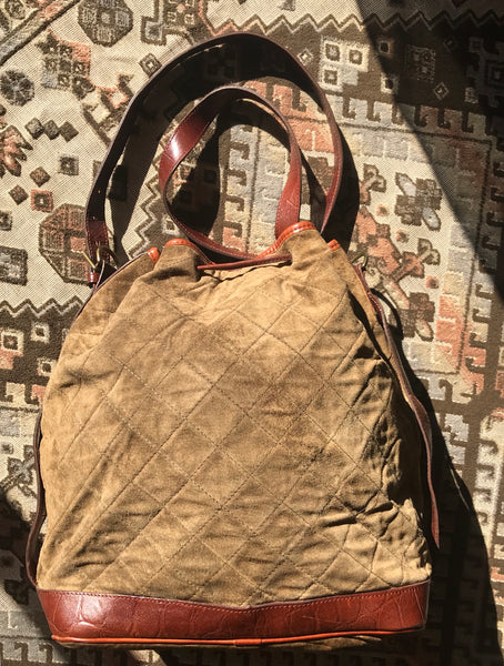 Vintage Mulberry brown khaki quilted suede leather bucket hobo bag wit –  eNdApPi ***where you can find your favorite designer  vintages..authentic, affordable, and lovable.