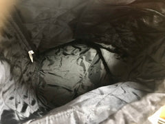 Vintage Sonia Rykiel black lightweight quilted fabric backpack. Travel bag. Made in France.