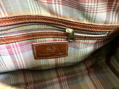 Vintage Mulberry brown croc embossed leather speedy bag style handbag. Classic unisex purse by Roger Saul. Must have bag.