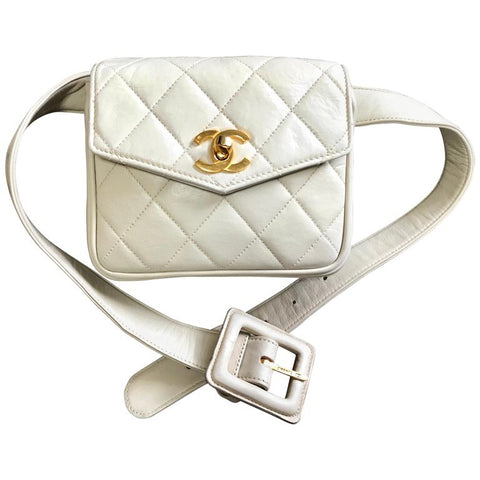 CHANEL, Bags, Authentic Chanel 9 220 Metallic Gold Goatskin Quilted Waist  Belt Bag