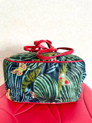Vintage Bottega Veneta butterfly and leaf printed hobo bag with red leather trimmings. 050327ys3