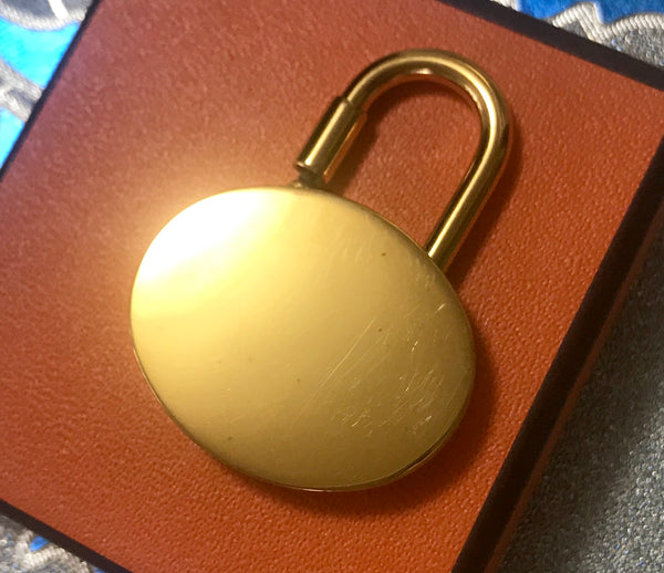 LOUIS VUITTON Padlock and 1 Key Gold Bag Charm Number 312