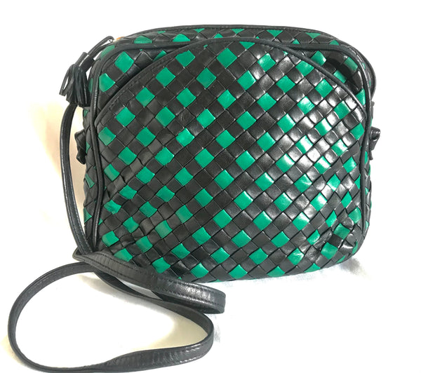 Bottega Veneta Green Intrecciato Woven Leather Crossbody Bag Bottega Veneta
