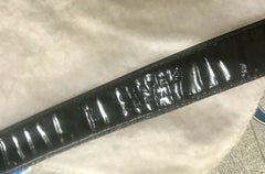 Vintage CHANEL 2.55 black patent enamel fanny pack, belt bag with golden CC motif. Belt size 26" through 30”.