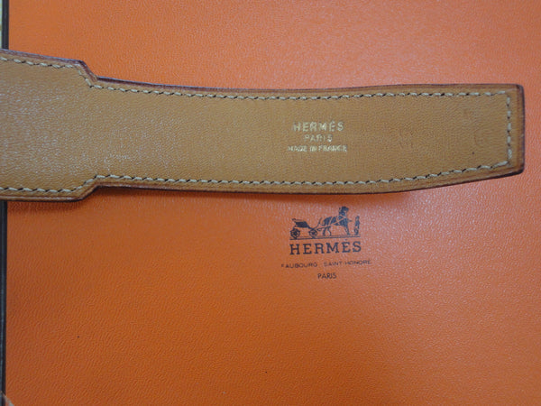 MINT. Vintage HERMES black box calf leather Kelly belt. Stamp S in