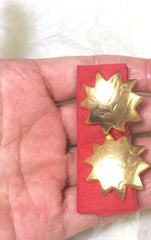 Vintage KENZO golden sun, star shape mod earrings. Chic, mod, and rare masterpiece jewelry. Great gift idea. 060905r1