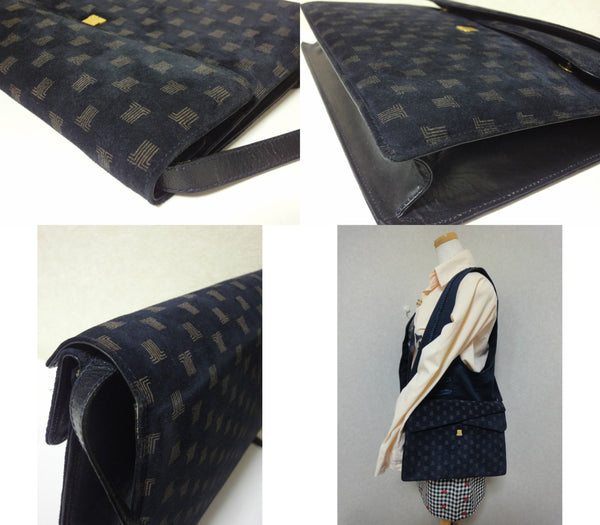 Vintage Lanvin navy suede leather clutch shoulder bag with LL prints a –  eNdApPi ***where you can find your favorite designer  vintages..authentic, affordable, and lovable.