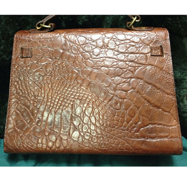 Mulberry Vintage Brown Crocodile Embossed Leather Shoulder Bag ○ Labellov ○  Buy and Sell Authentic Luxury