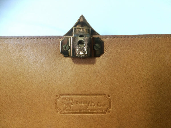 Vintage MCM brown monogram large tote, shoulder bag. By Michael Cromer.  Germany at 1stDibs