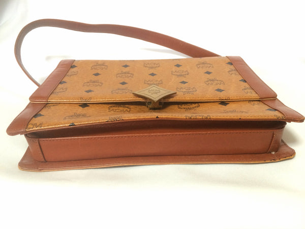 Buy Vintage MCM Brown Monogram Square Shoulder Bag With Leather Online in  India 