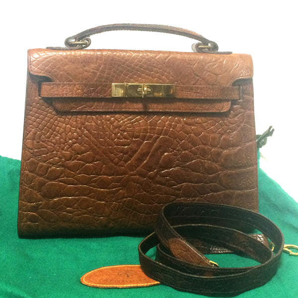 Vintage Mulberry brown croc embossed leather speedy bag style handbag. –  eNdApPi ***where you can find your favorite designer  vintages..authentic, affordable, and lovable.