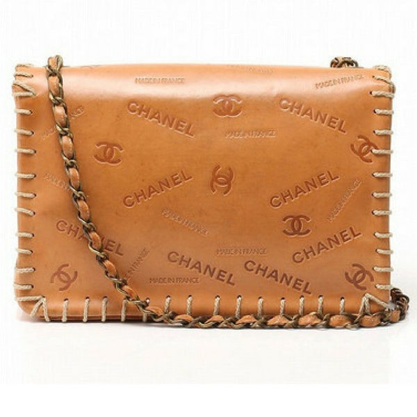 Vintage Christian Dior Monogram Brown Tan Clutch Purse Chain Strap France