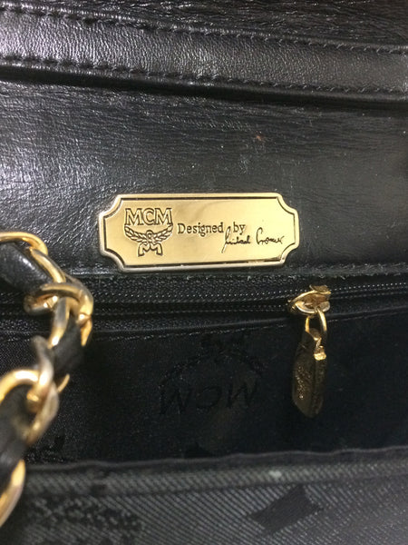 MCM Mini Aren Shoulder Bag in Vintage Black Monogram – Luxury