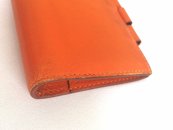 Vintage HERMES genuine orange leather diary, schedule book cover
